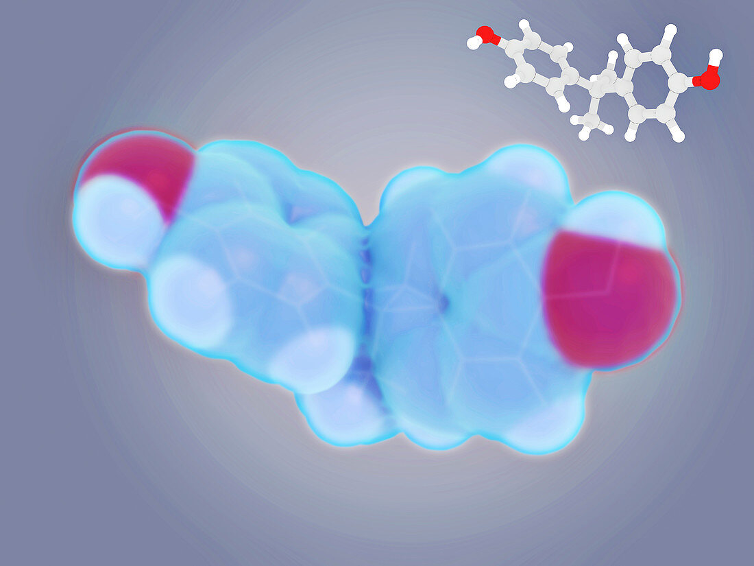 Bisphenol A molecules, illustration