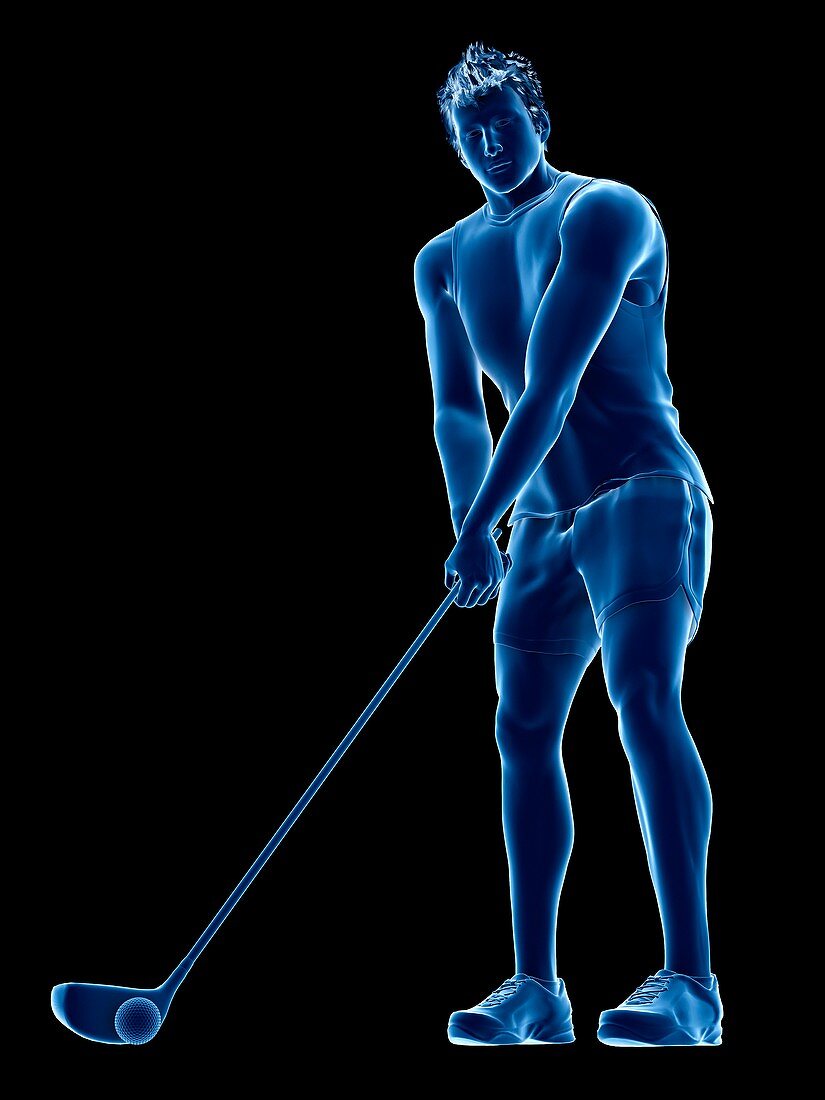 Golf player, illustration