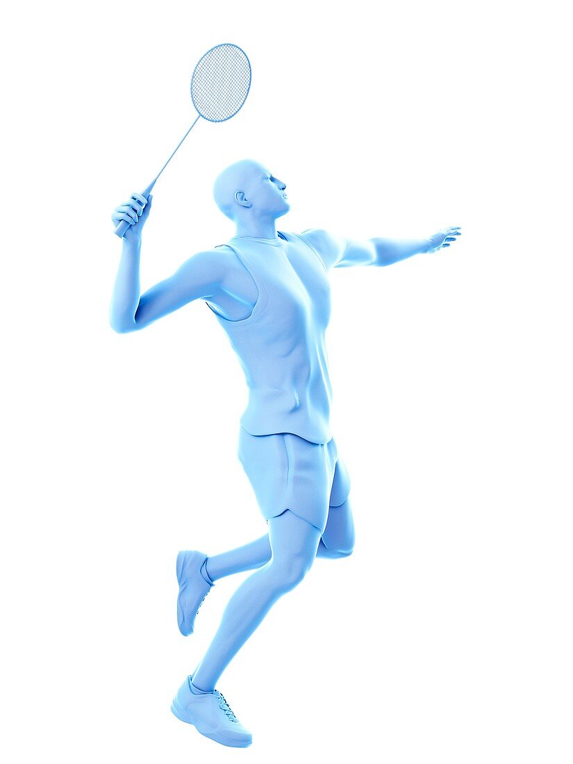 Badminton player, illustration