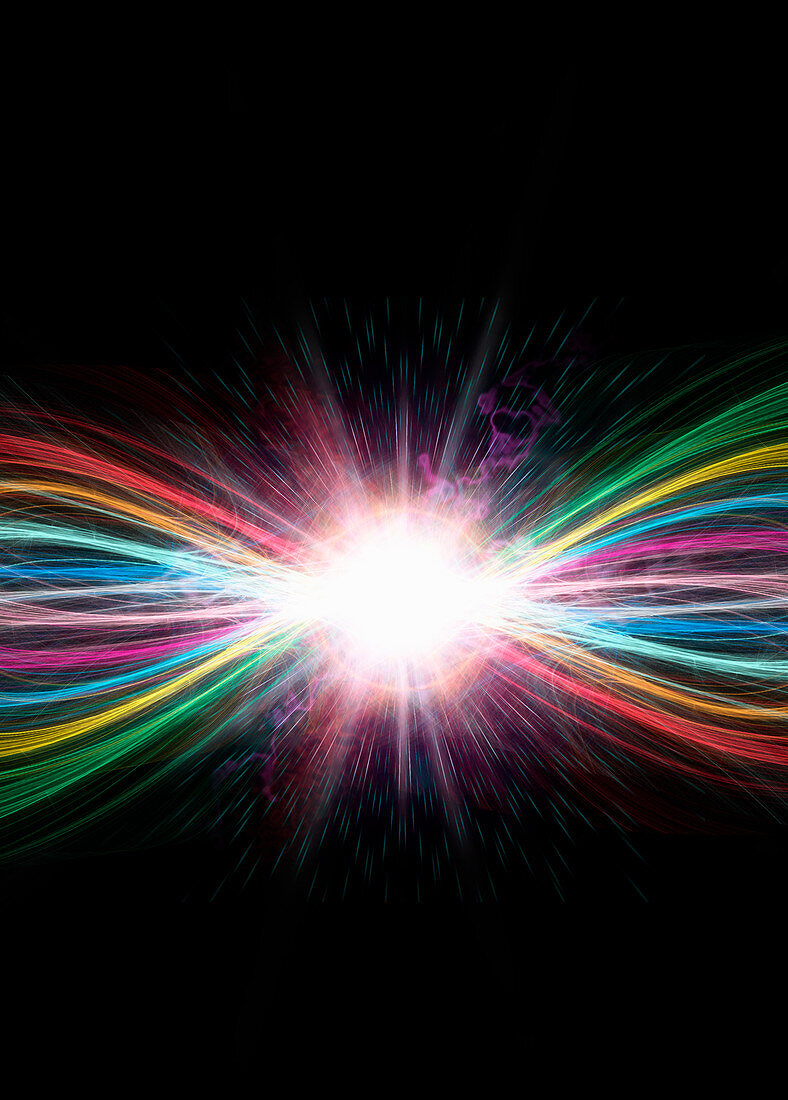 Multicoloured streaks of light glowing, illustration