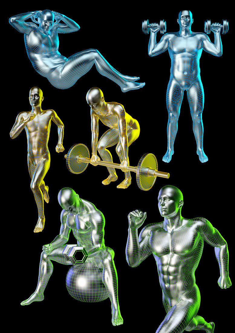 Man exercising, illustration