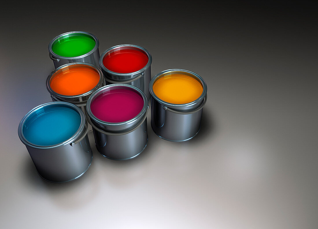 Paint cans, illustration