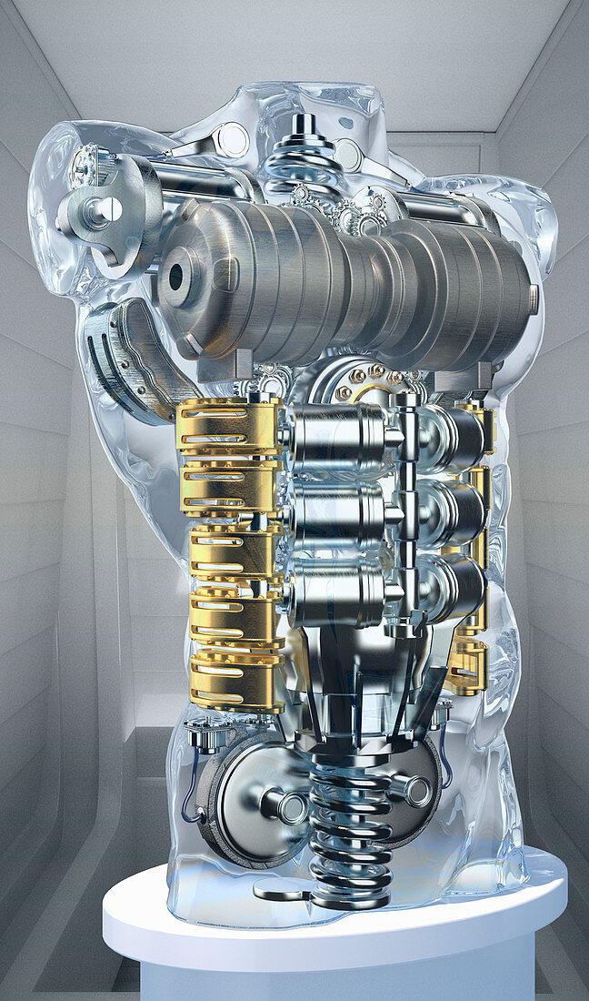 Engine in male torso, illustration