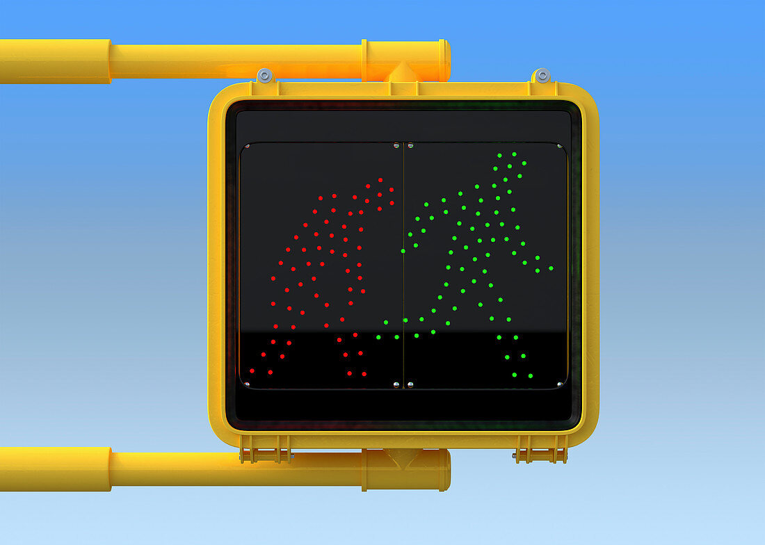 Exhausted and lively walk signals, illustration