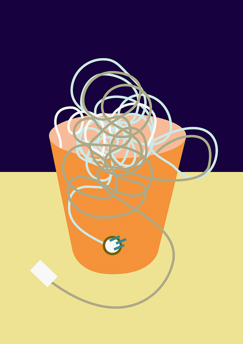 Electrical waste, conceptual illustration