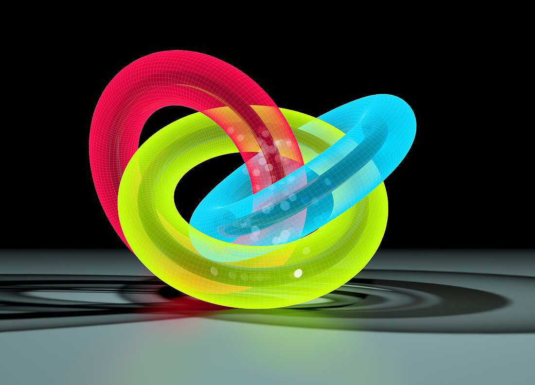 Interconnected rings, illustration
