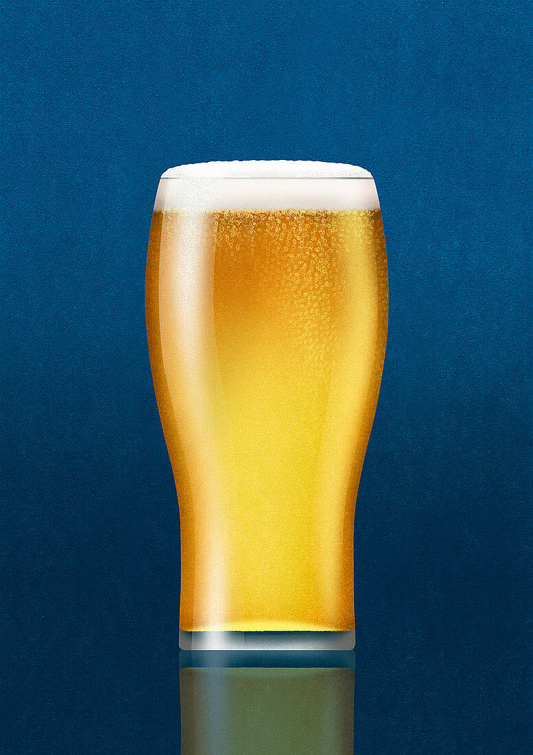 Pint glass of beer, illustration