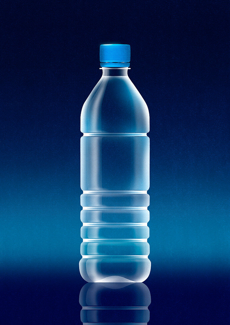 Plastic water bottle, illustration