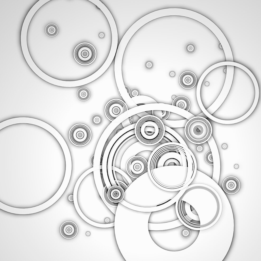 Overlapping concentric circle pattern, illustration