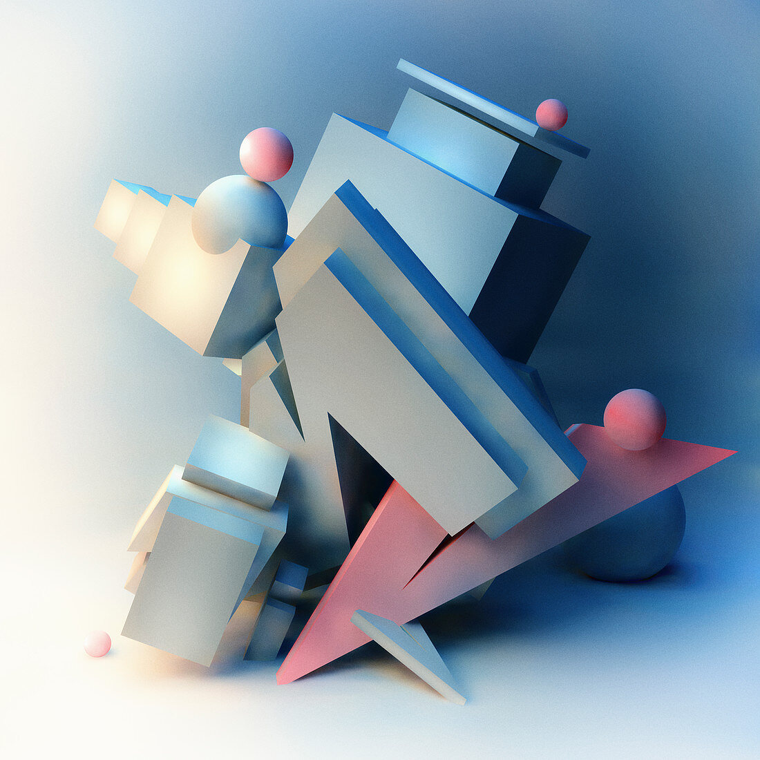 Abstract architectural sculpture, illustration