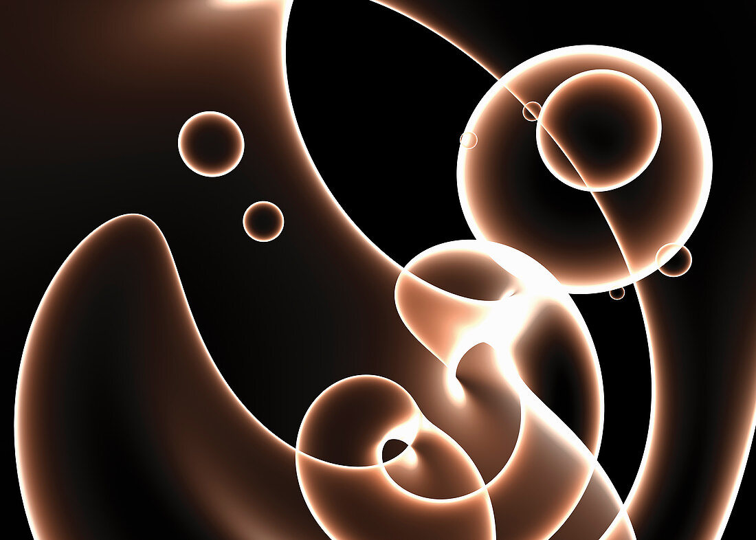 Abstract pattern of circles and curves, illustration