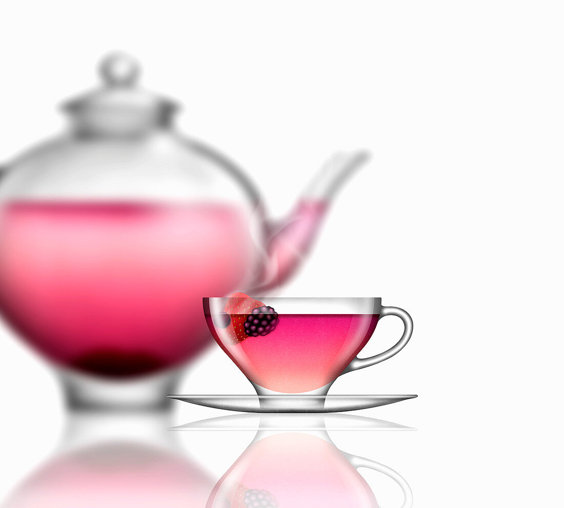 Fruit tea, illustration