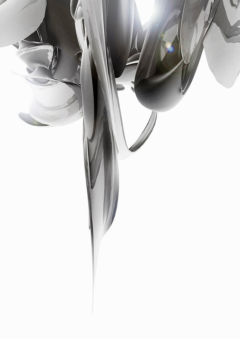 Abstract grey swirling shapes, illustration