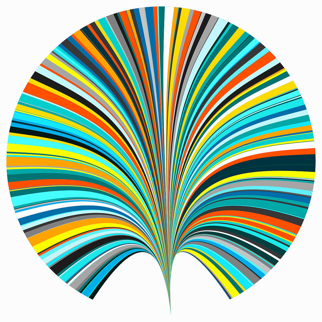 Abstract fan shape with rainbow colours, illustration