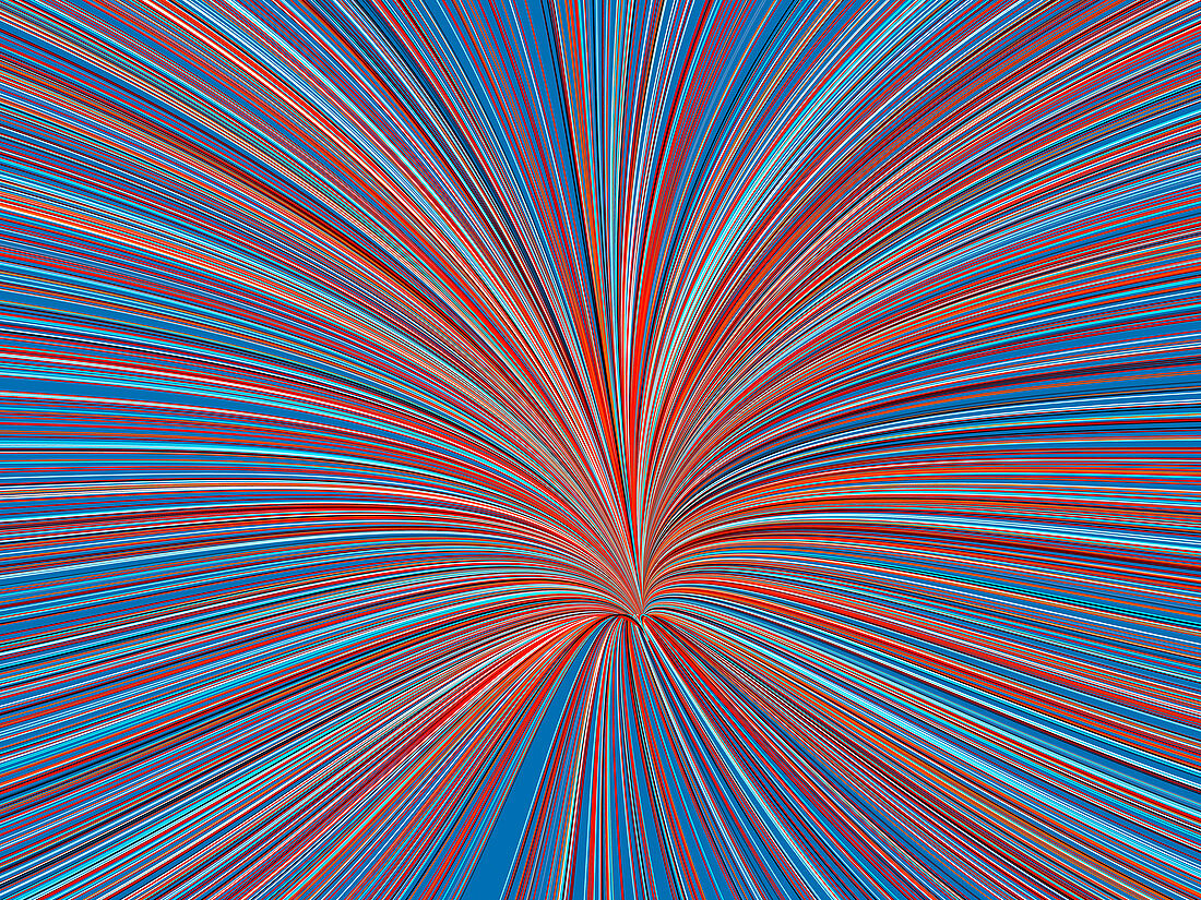 Abstract line shape with red and blue colours, illustration