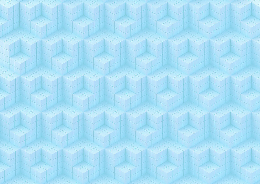 Pattern of rows of cubes, illustration