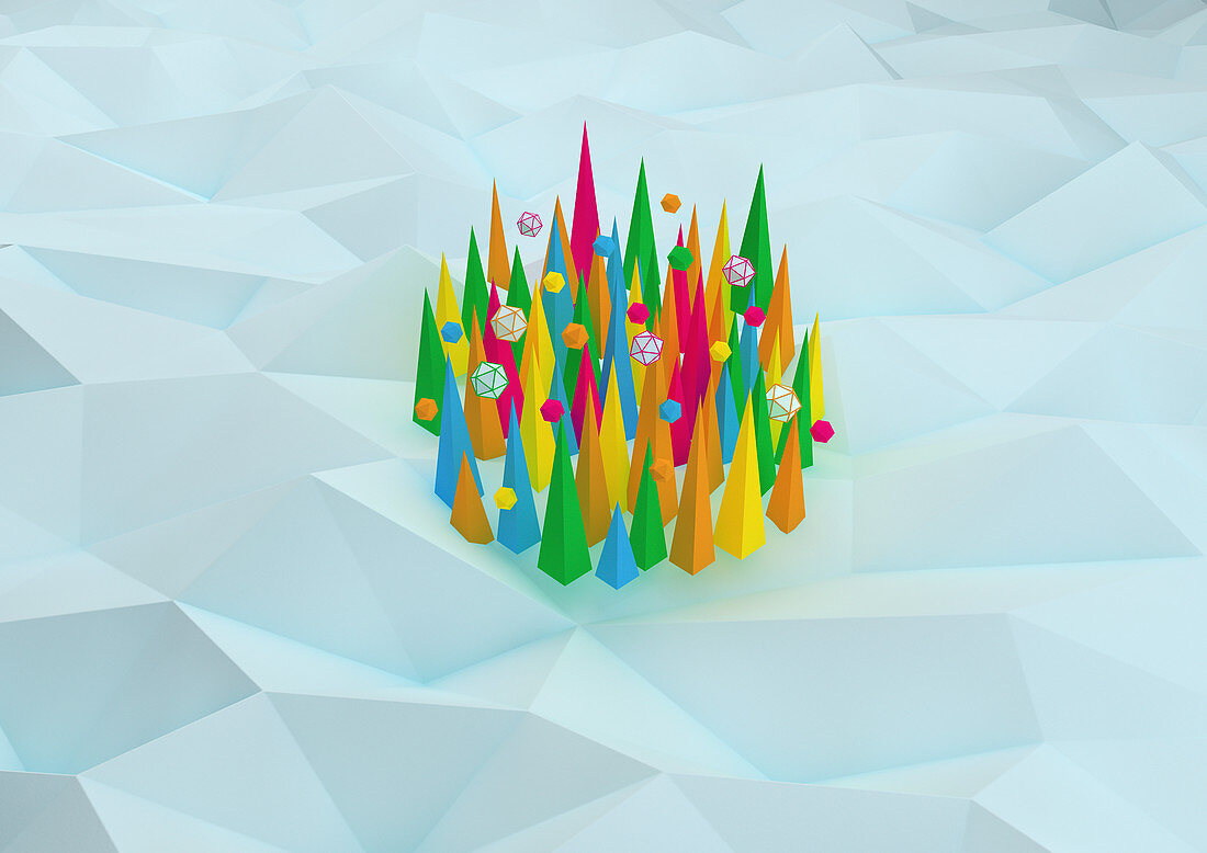 Abstract spikes and shapes, illustration