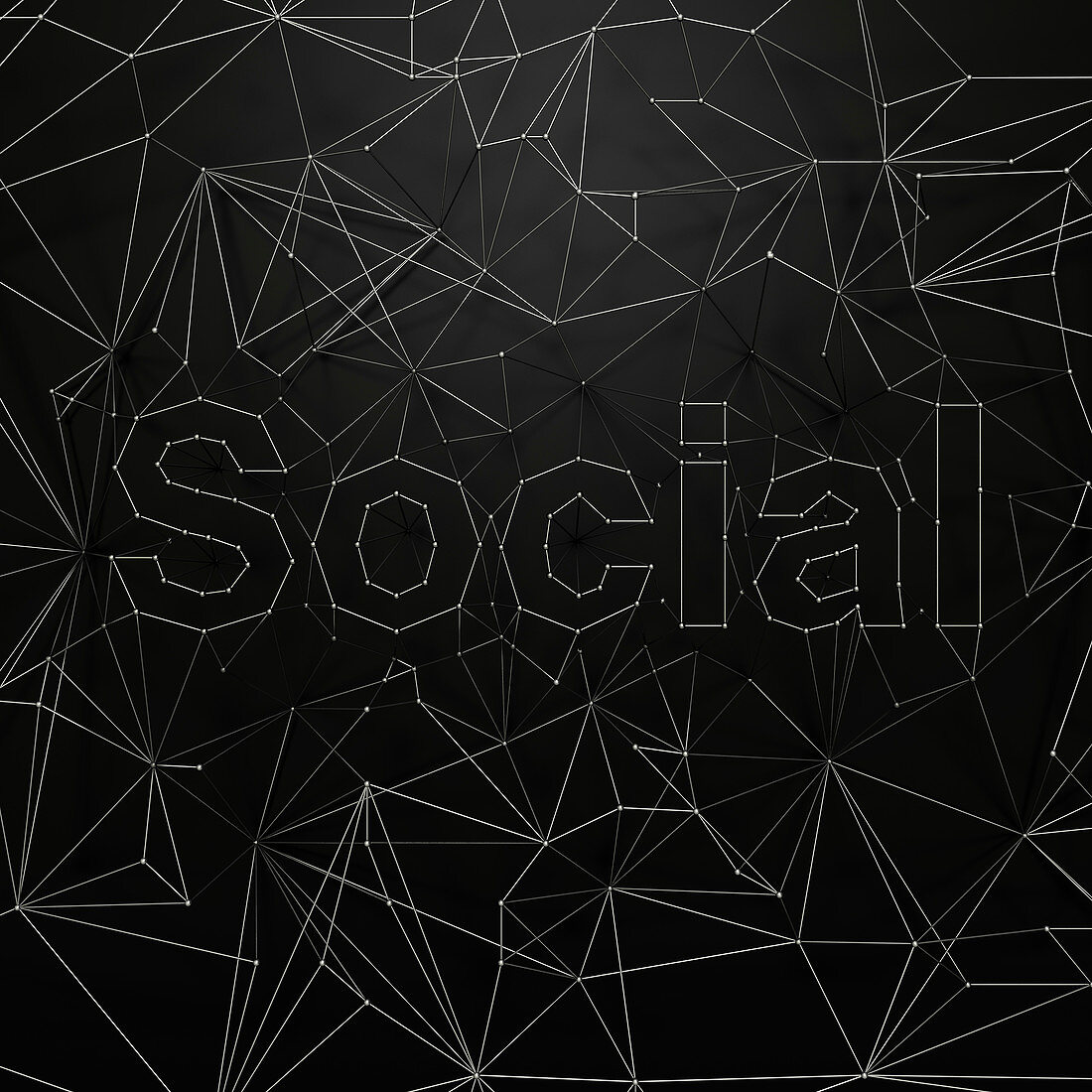 Network of dots and lines that spell social', illustration