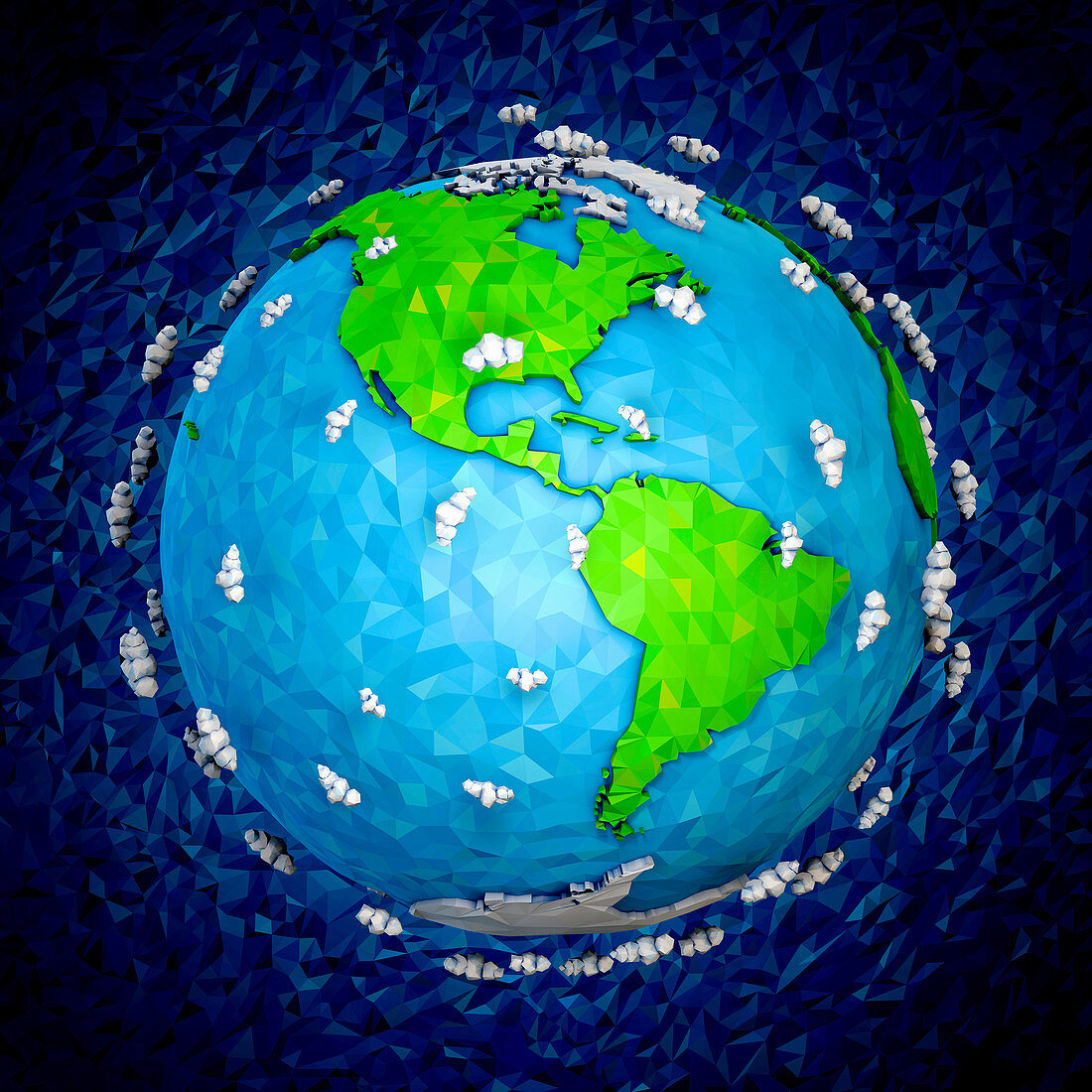 Globe focused on North and South America, illustration