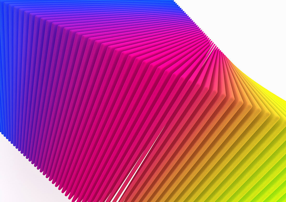 Abstract stack of multicoloured layers, illustration