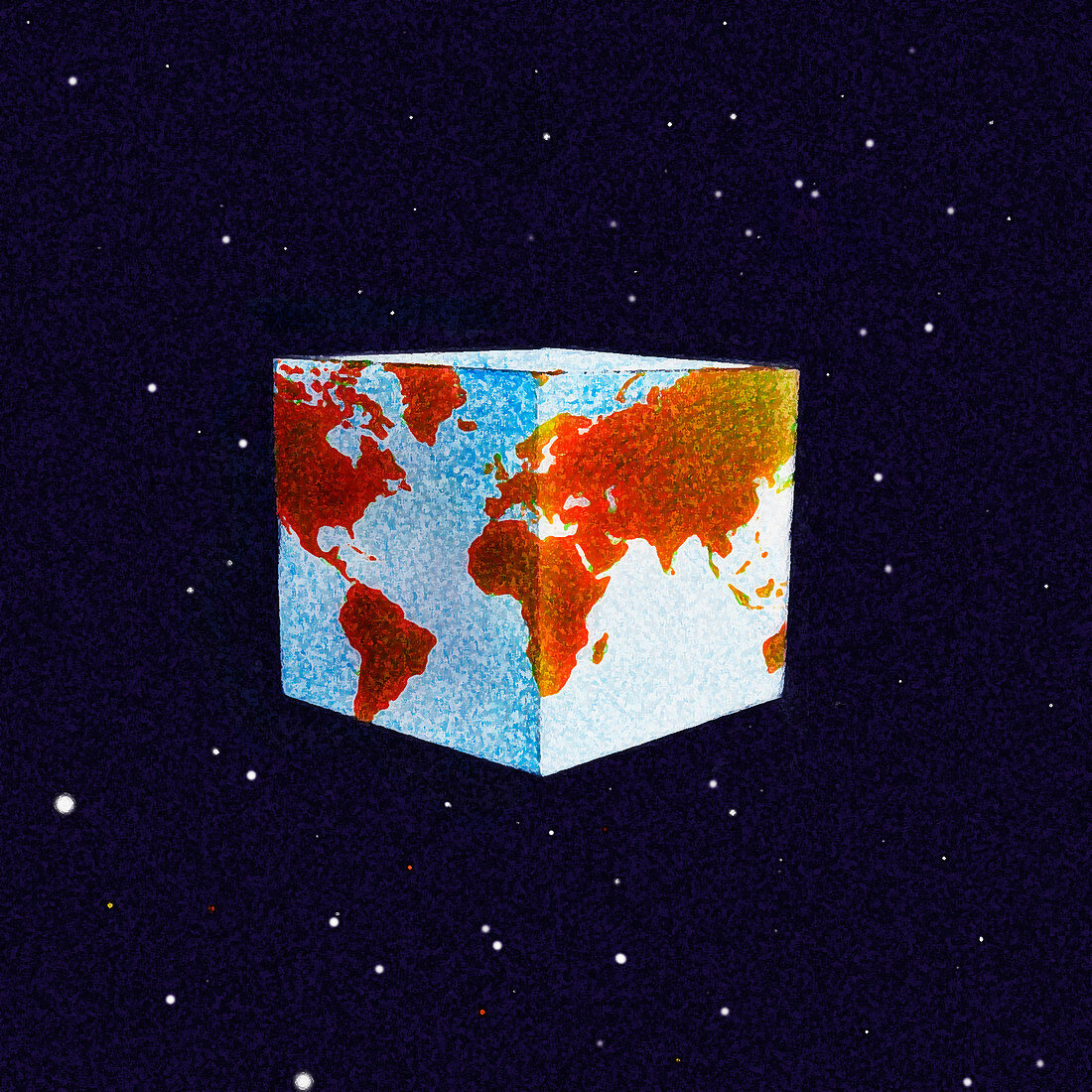 Cube globe, illustration