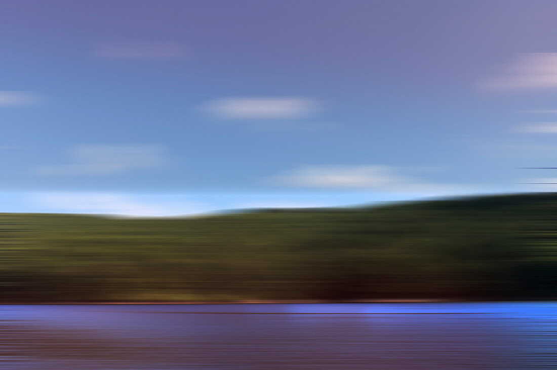 Blurred lake landscape, illustration