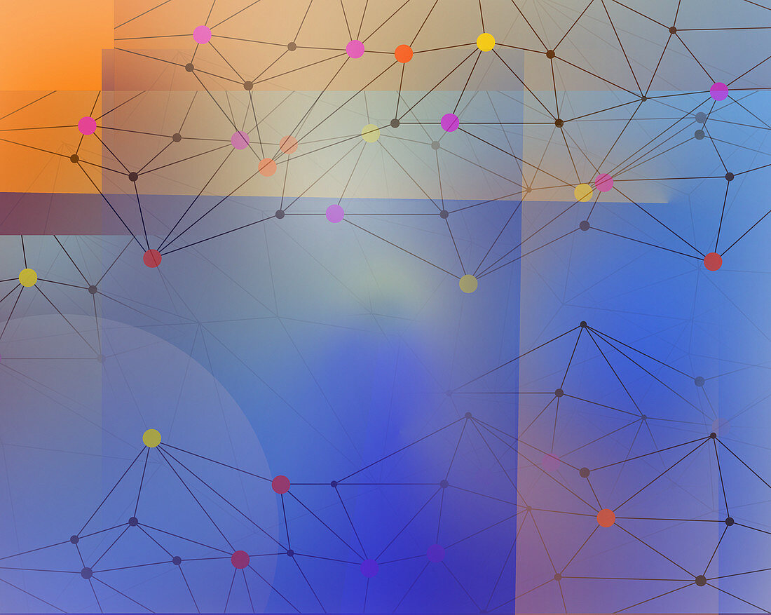 Abstract network pattern of dots and lines, illustration