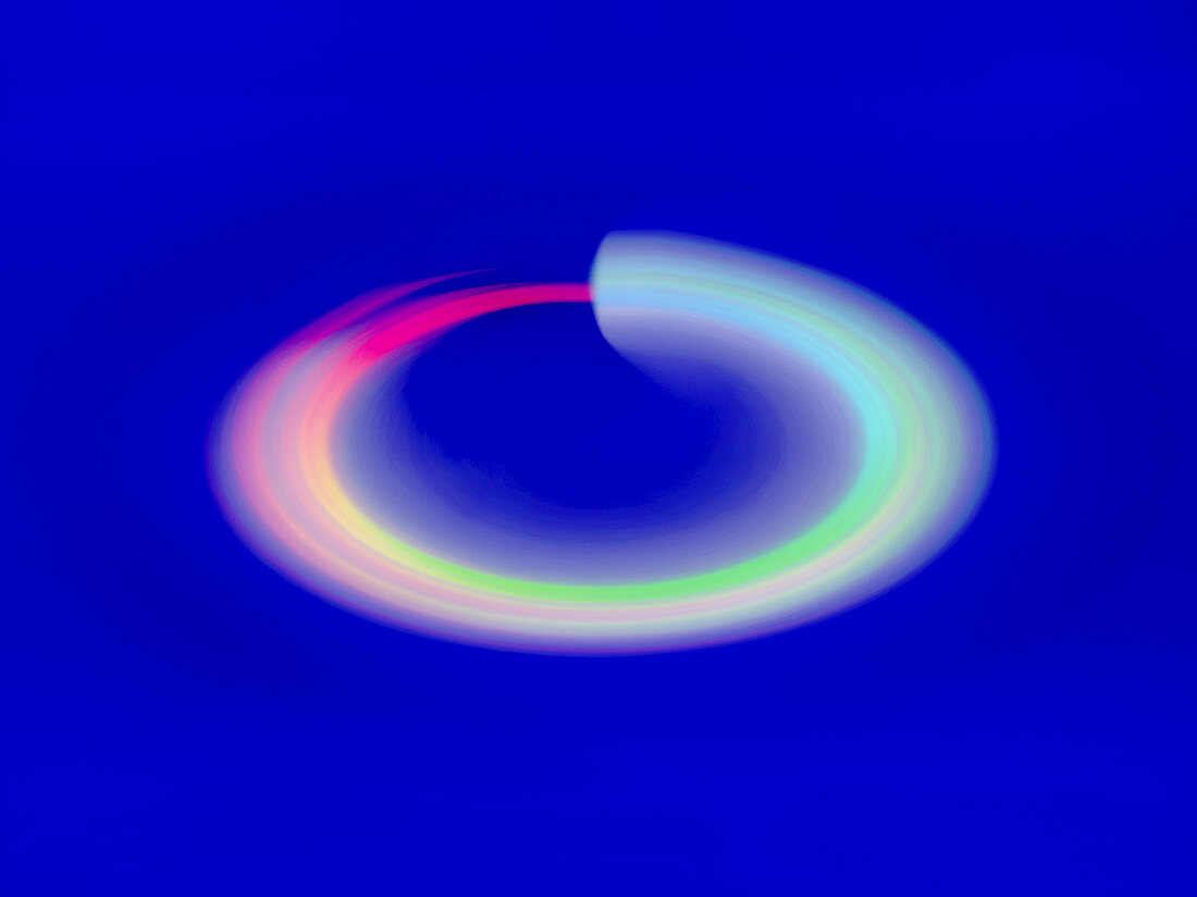 Abstract beams of light in oval shape, illustration