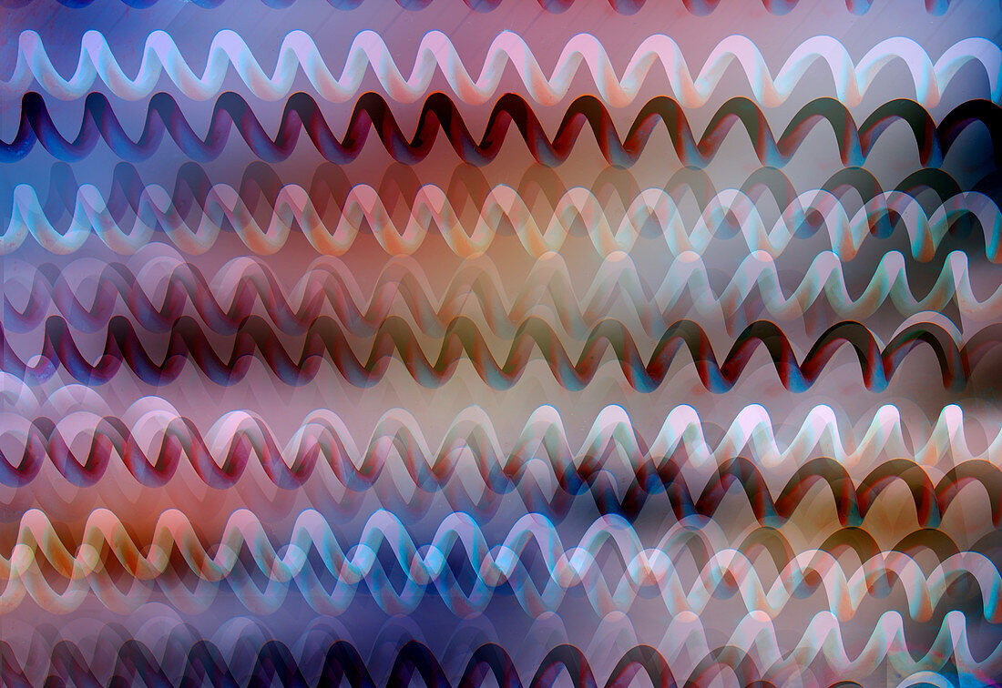 Zig zag wave pattern of telephone cords, illustration