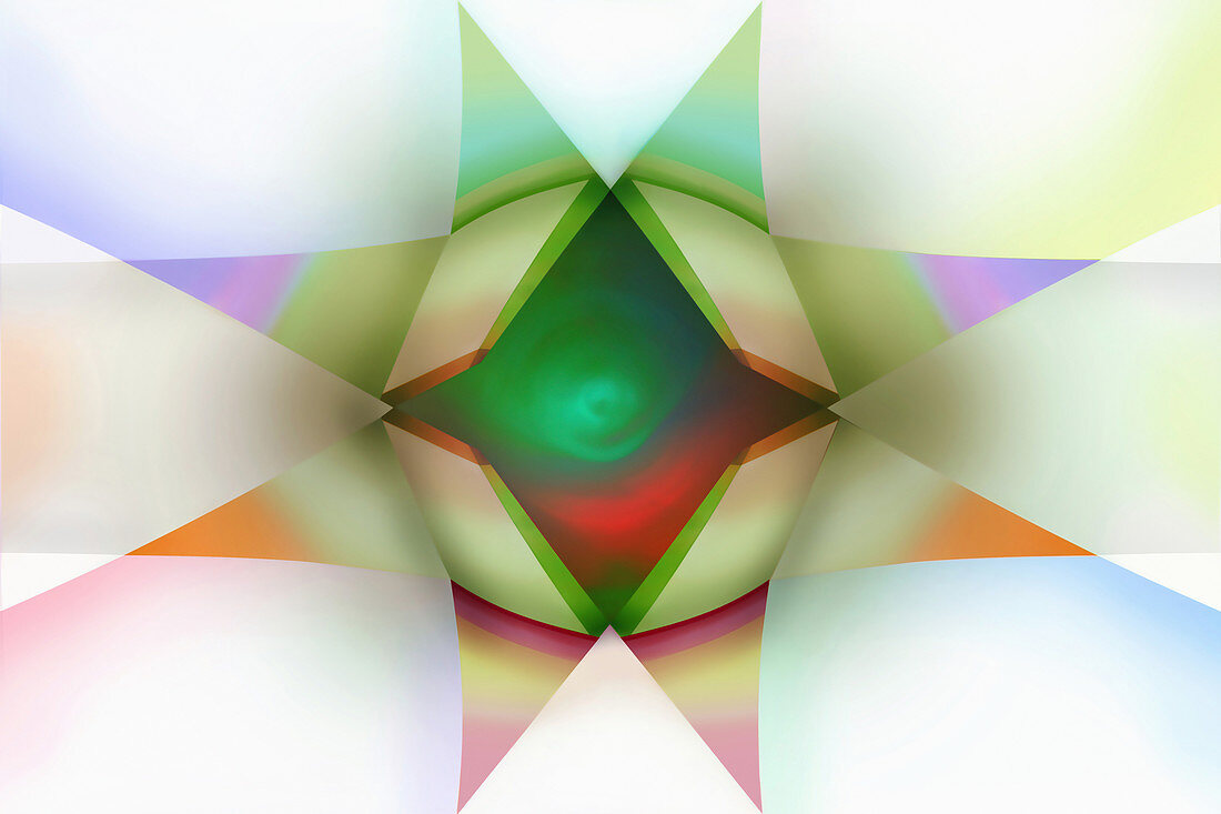Abstract star shaped symmetrical pattern, illustration