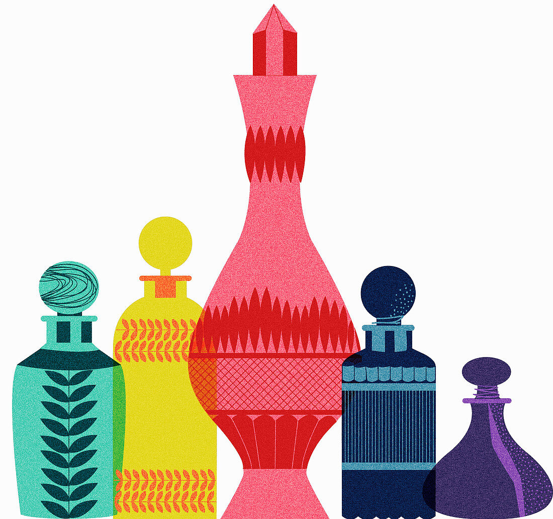 Perfume bottles, illustration