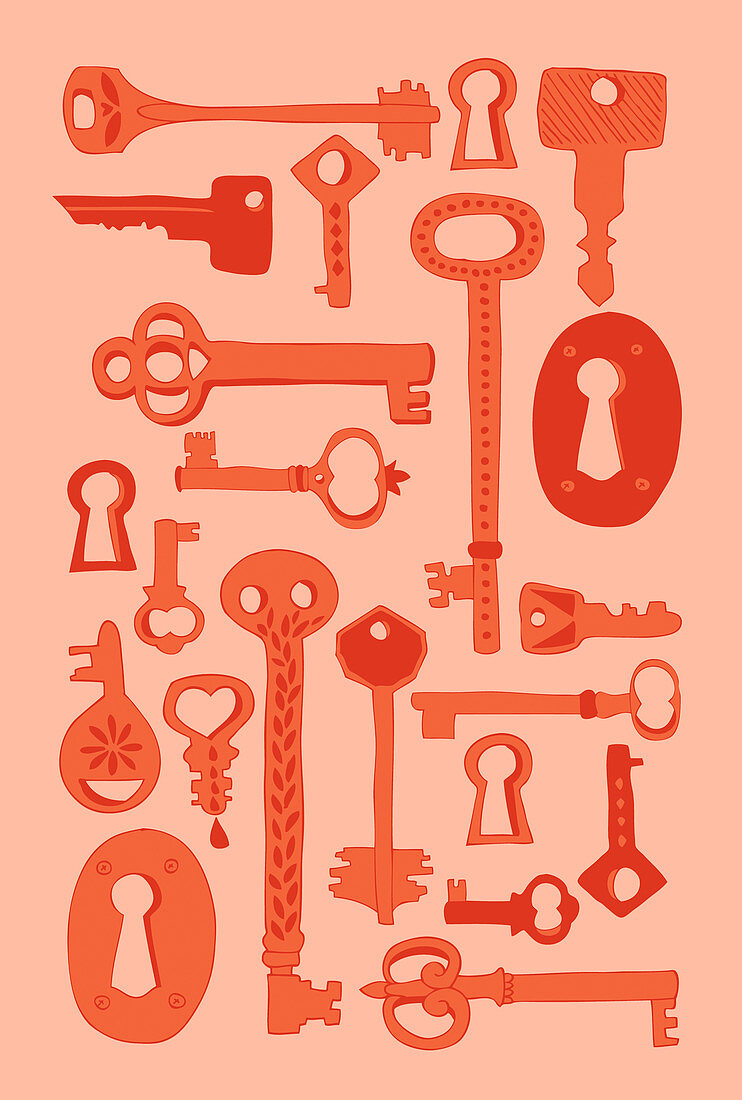 Assortment of keys, illustration