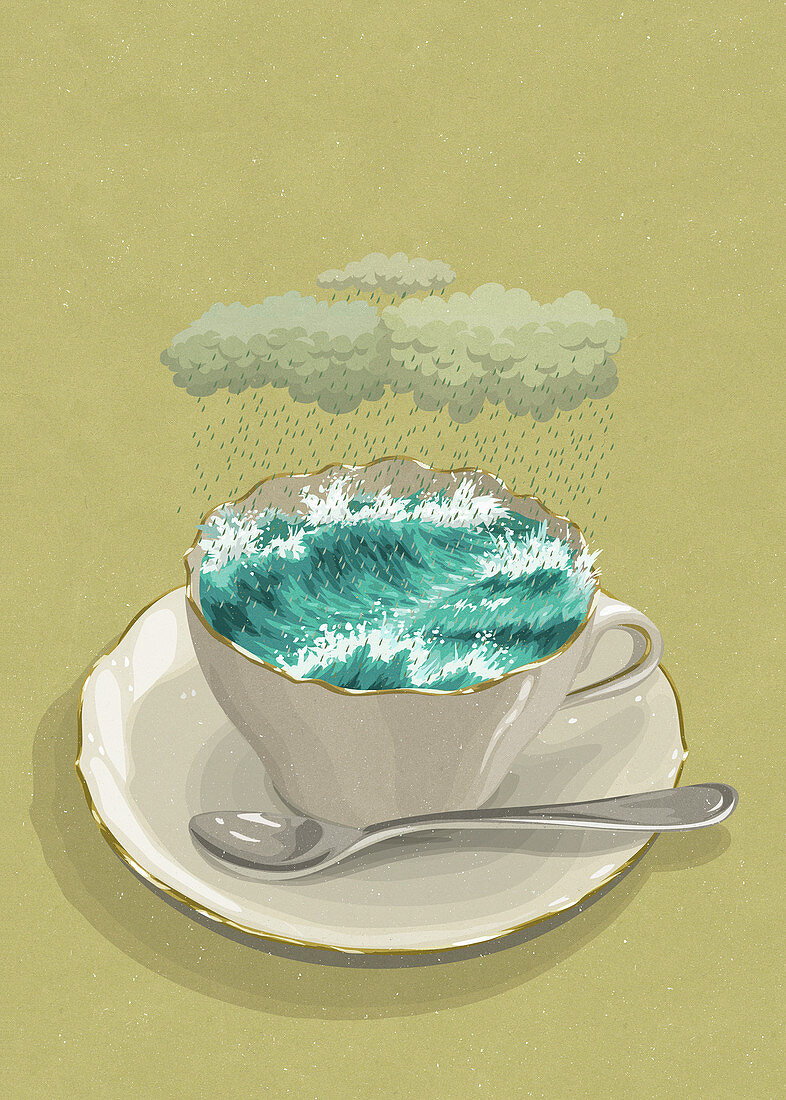 Storm in a teacup, illustration