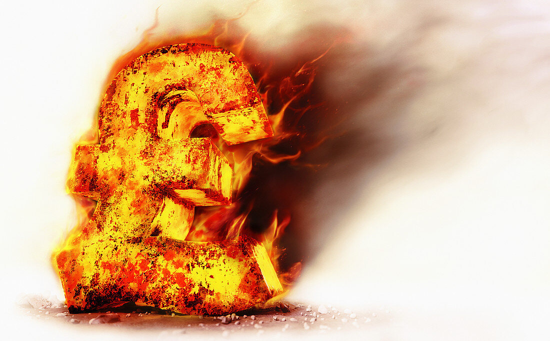 Red hot burning metal pound sign, illustration
