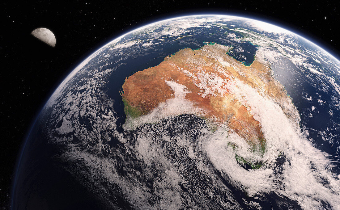 Australia from space, illustration