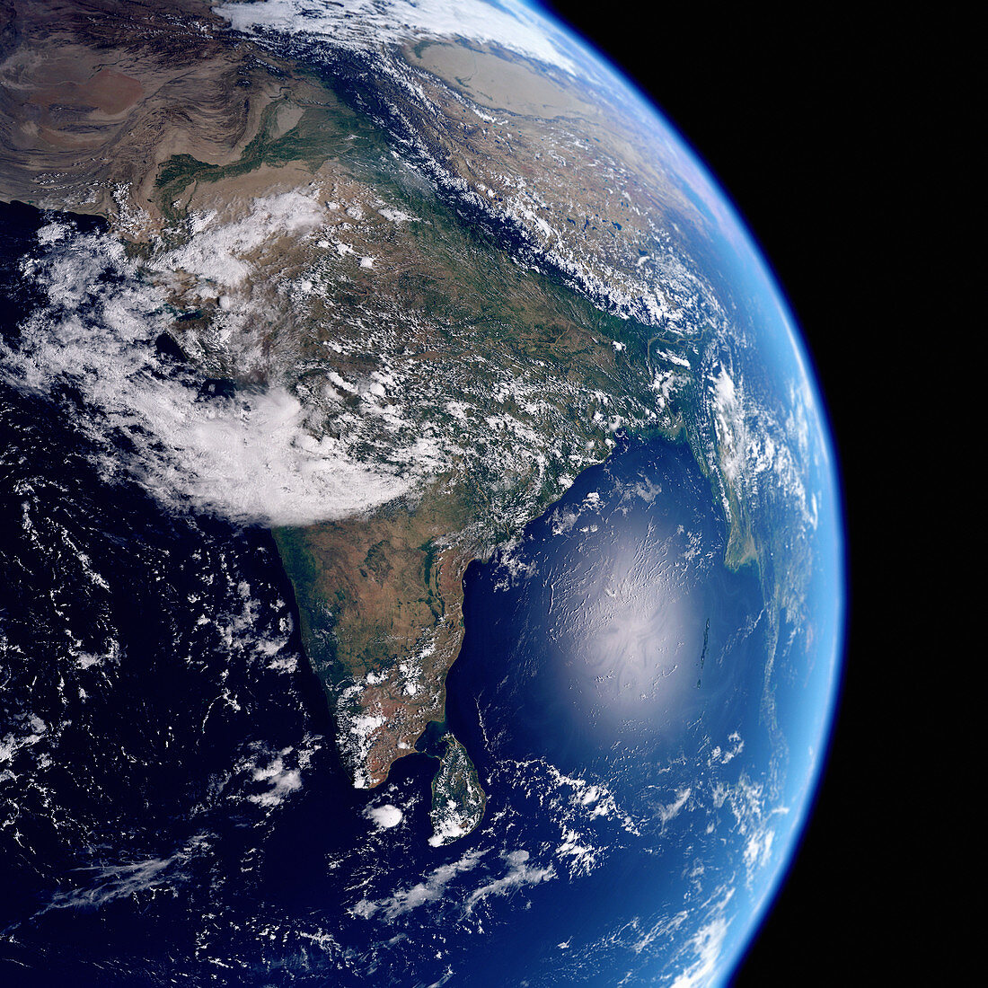 Earth from space showing India, illustration