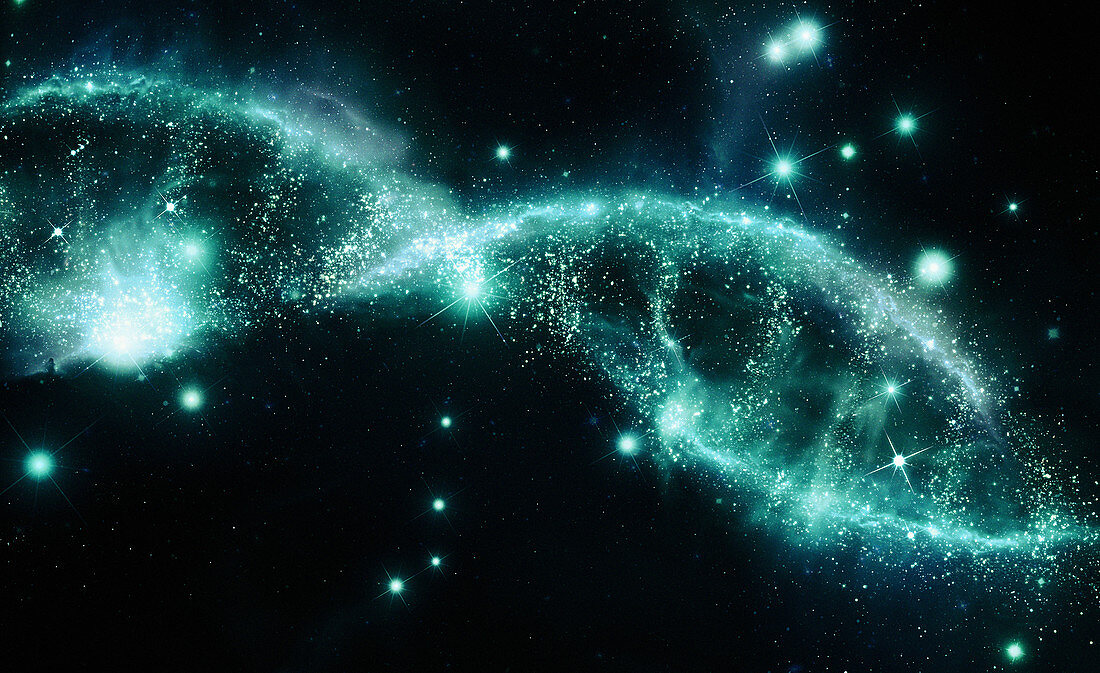 DNA double helix of stars, illustration