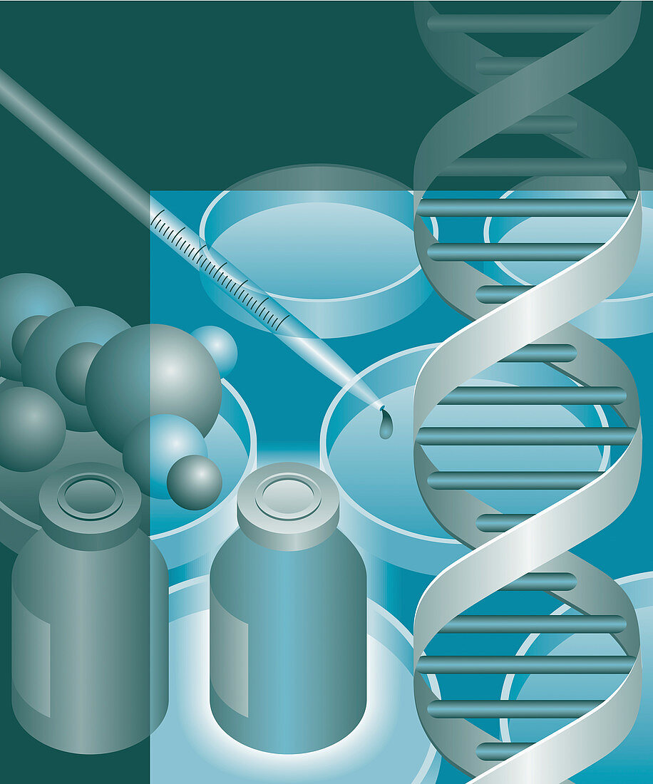 Genetic research, illustration
