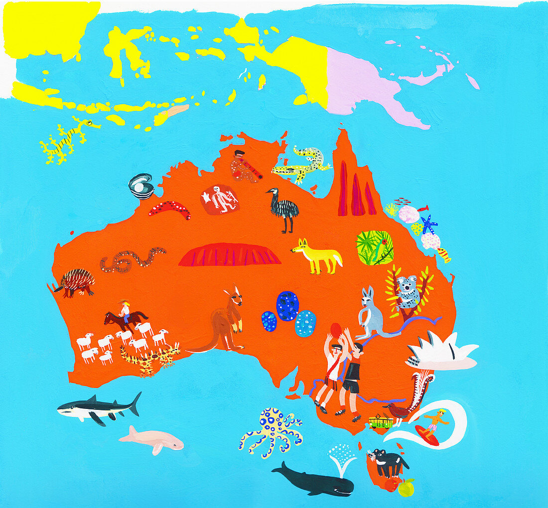 Map of Australia, illustration