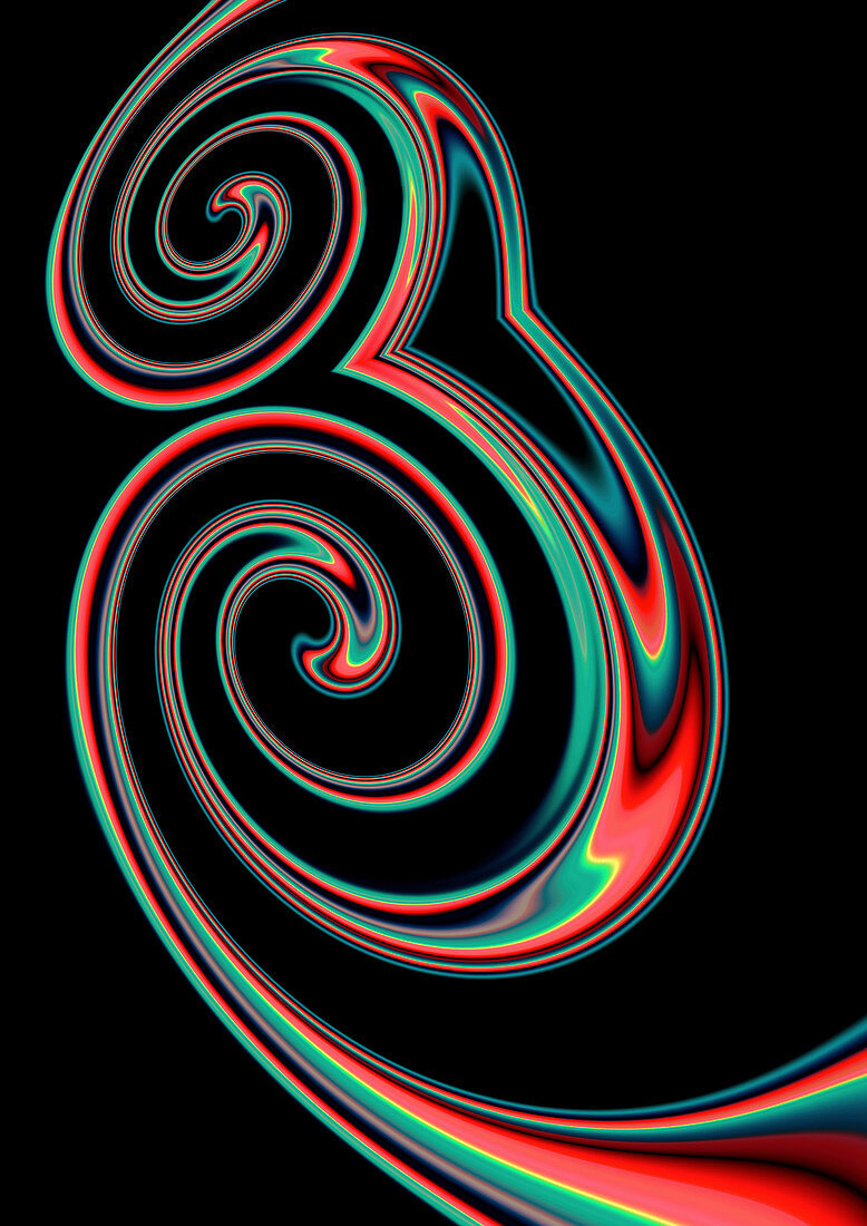 Abstract double spiral pattern, illustration