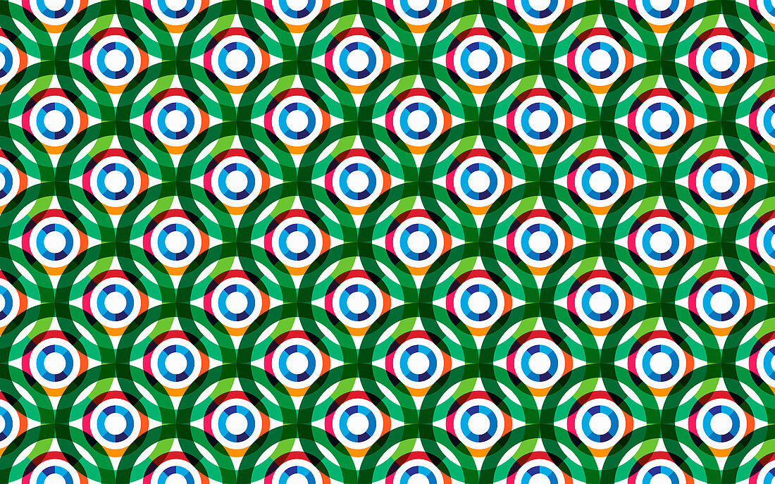 Abstract overlapping circles pattern, illustration