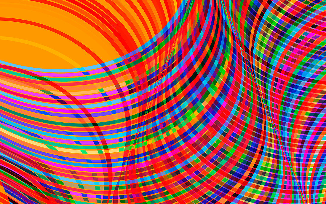 Crisscrossing striped abstract pattern, illustration