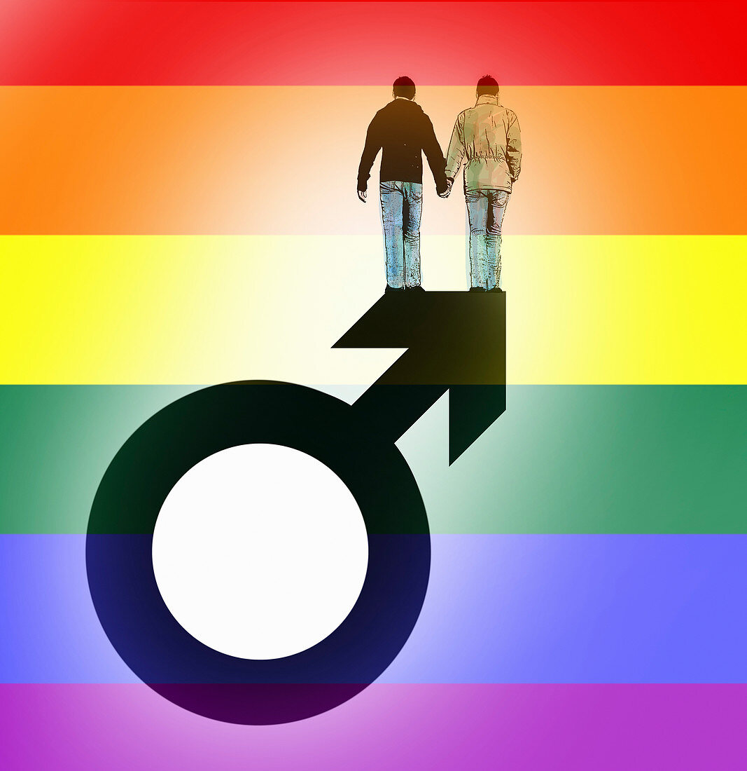 Gay couple, conceptual illustration