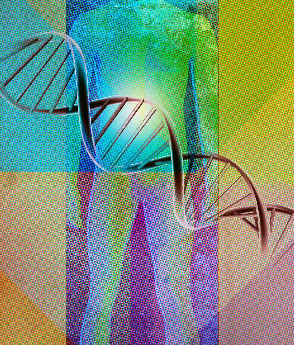 Genetics medicine, conceptual illustration