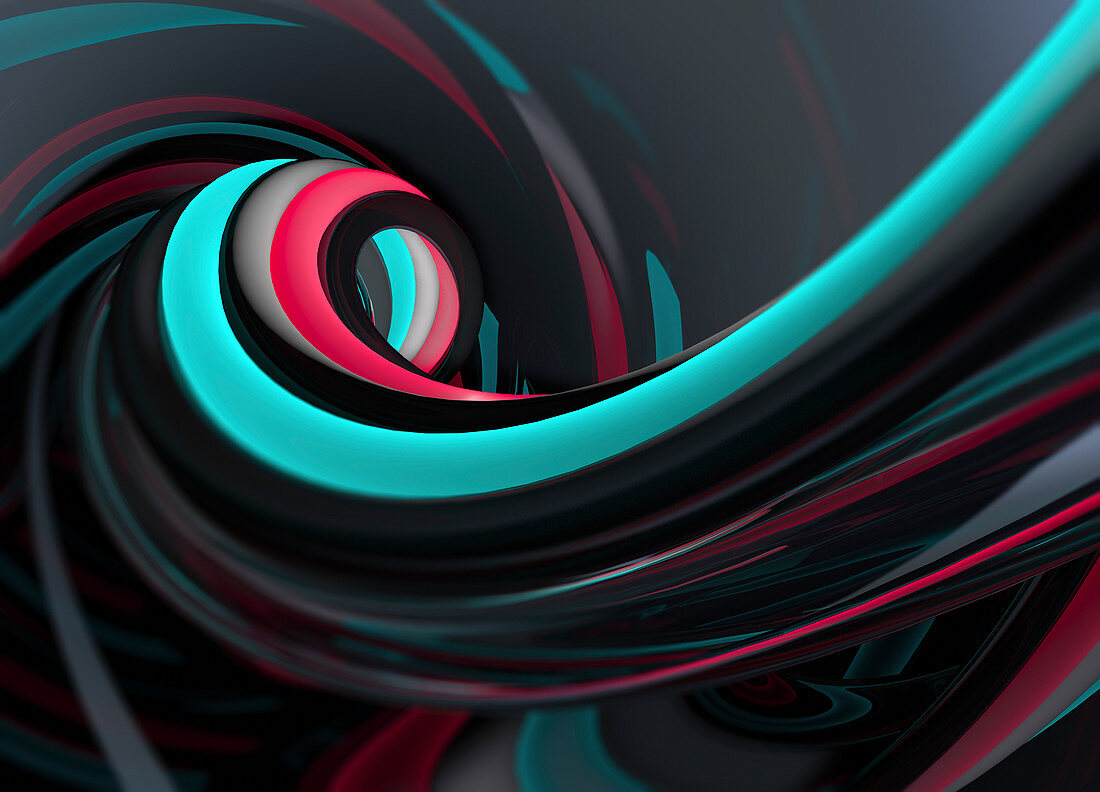 Curved lines, abstract illustration