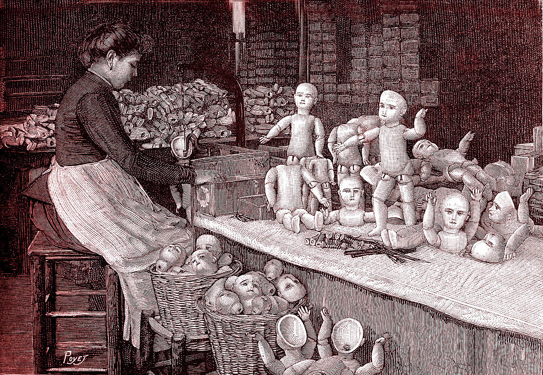 Doll factory, 19th century