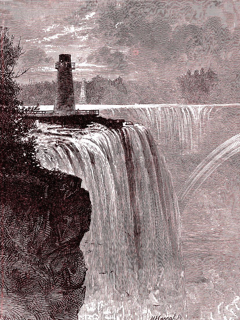 Niagara Falls in winter, 19th century