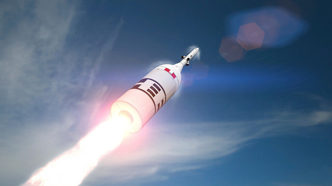 Orion spacecraft being launched, illustration