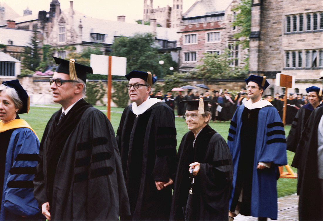 Yale doctorate for US geneticist Barbara McClintock, 1982