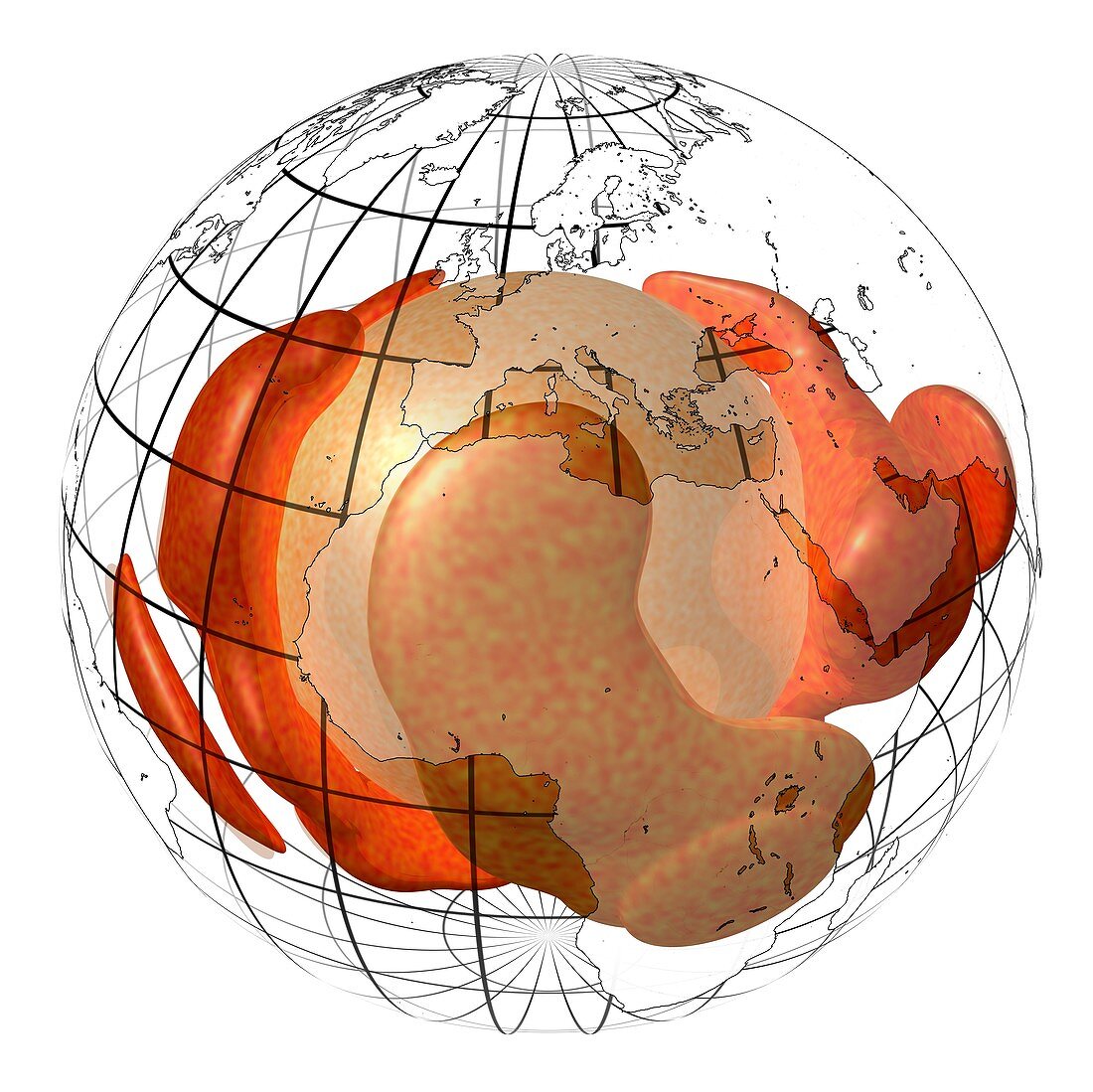 Magma engine theory of plate tectonics, illustration